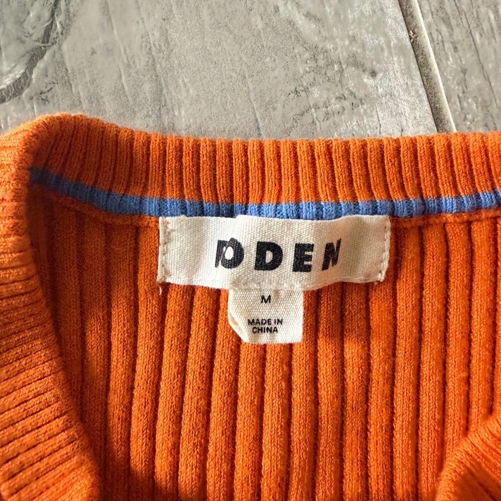 Boden Orange Ribbed Button-Front Cardigan - Picture 2 of 4